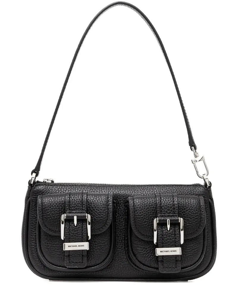 Michael Kors Kleine Zoe Schultertasche mit Doppelschnalle - Schwarz Schwarz