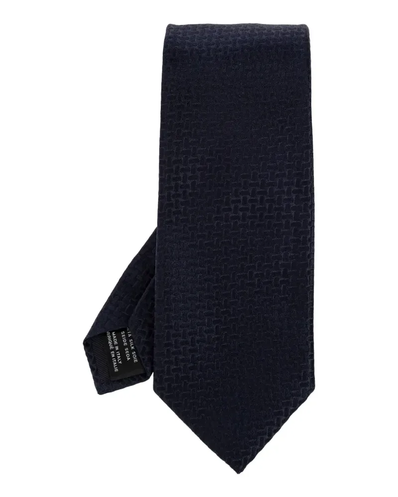 Tom Ford Seidenkrawatte in Korbgeflechtoptik - Blau Blau