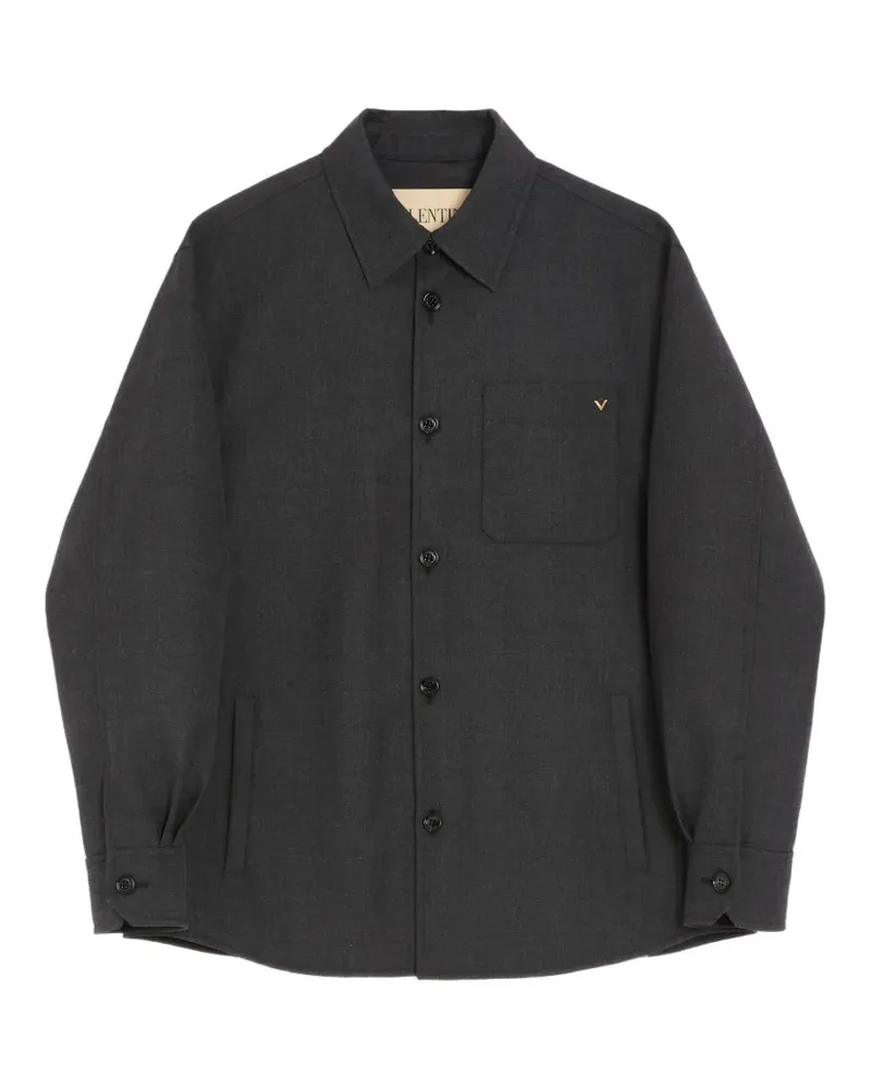 Valentino Garavani Hemdjacke aus Nylongabardine mit VGold - Grau Grau