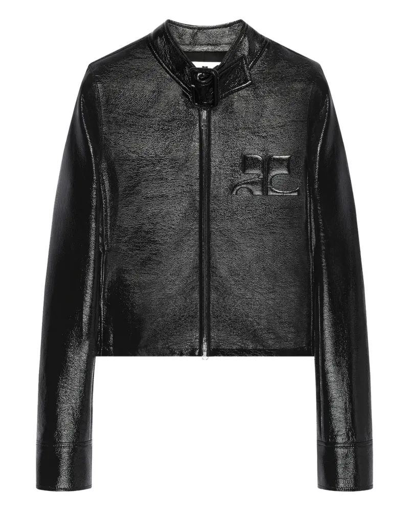 Courrèges City Jacke mit Logo-Prägung - Schwarz Schwarz