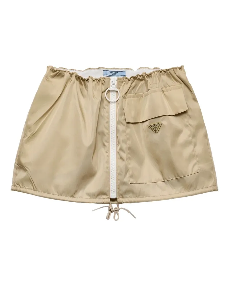 Prada Minirock mit Logo - Nude Nude