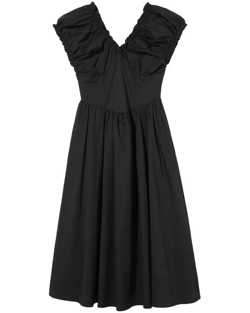 b+ab Midikleid mit V-Ausschnitt - Schwarz Schwarz