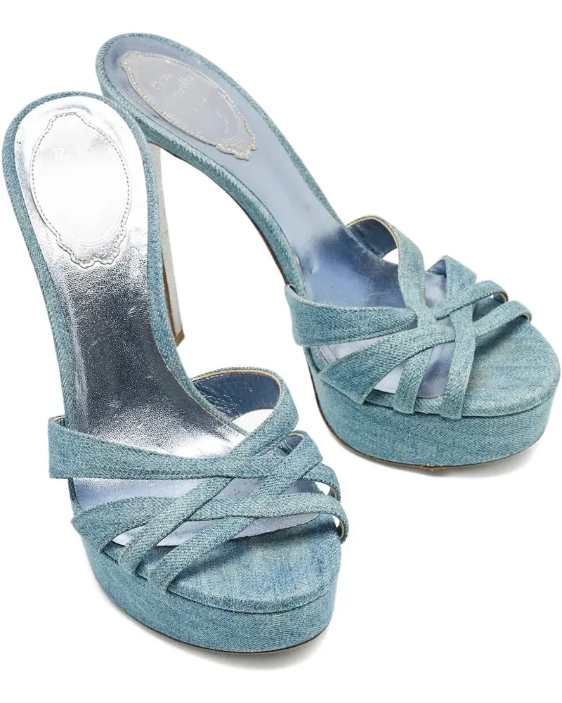 René Caovilla open-toe platform sandals - Blau Blau