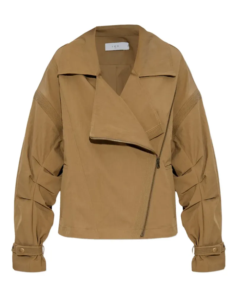 IRO Harper Bikerjacke mit diagonalem Reißverschluss - Braun Braun