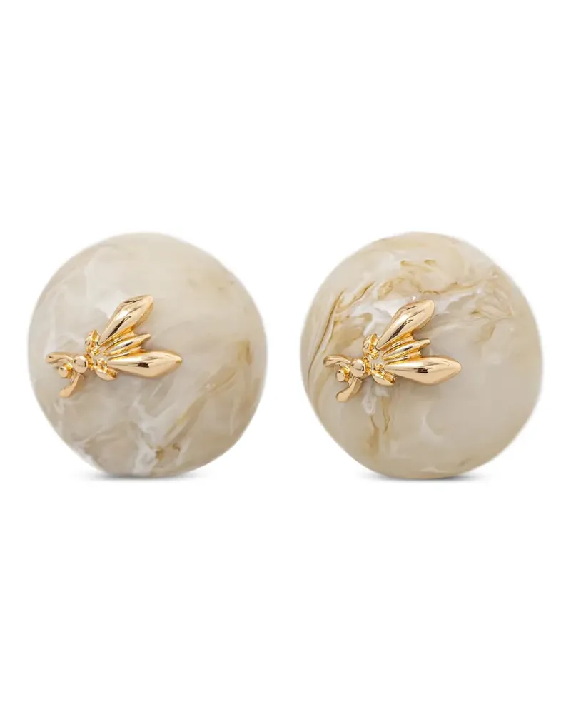 Patrizia Pepe Fly-detail marbled earrings - Nude Nude