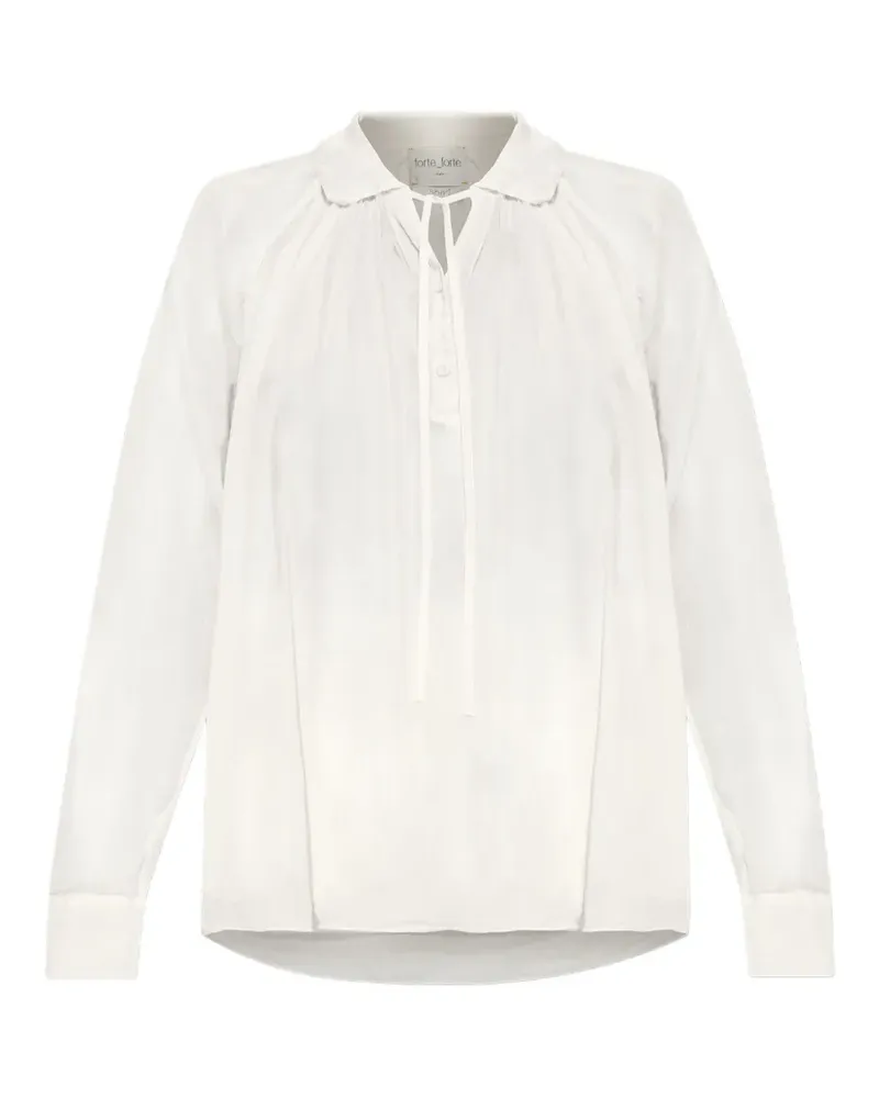 forte_forte Bluse mit Schnürung - Weiß Weiß