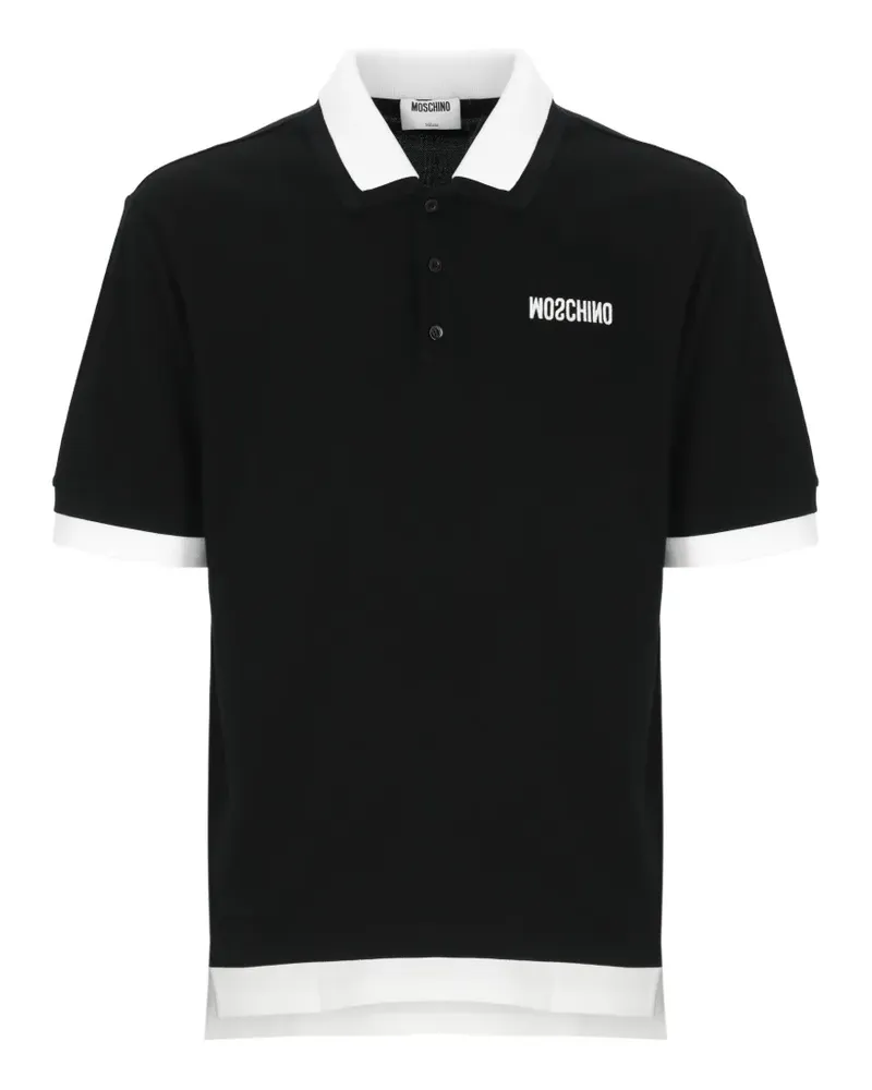 Moschino Poloshirt mit Logo-Stickerei - Schwarz Schwarz