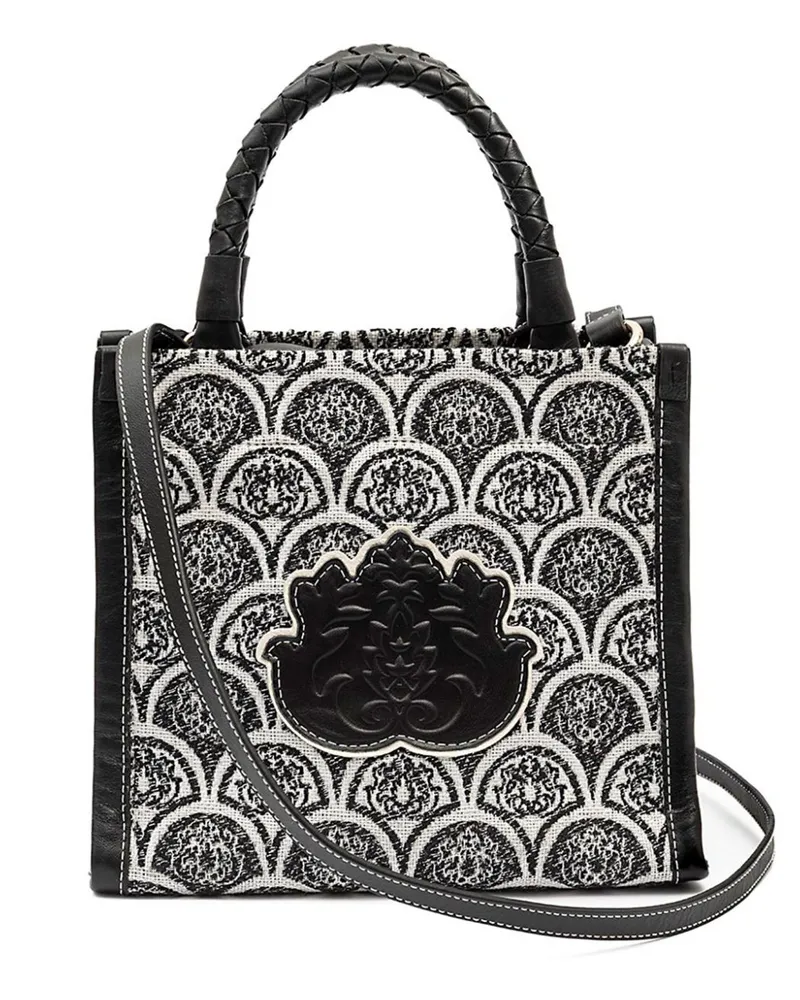 ISLA Sirena Schultertasche mit Jacquard-Print - Schwarz Schwarz