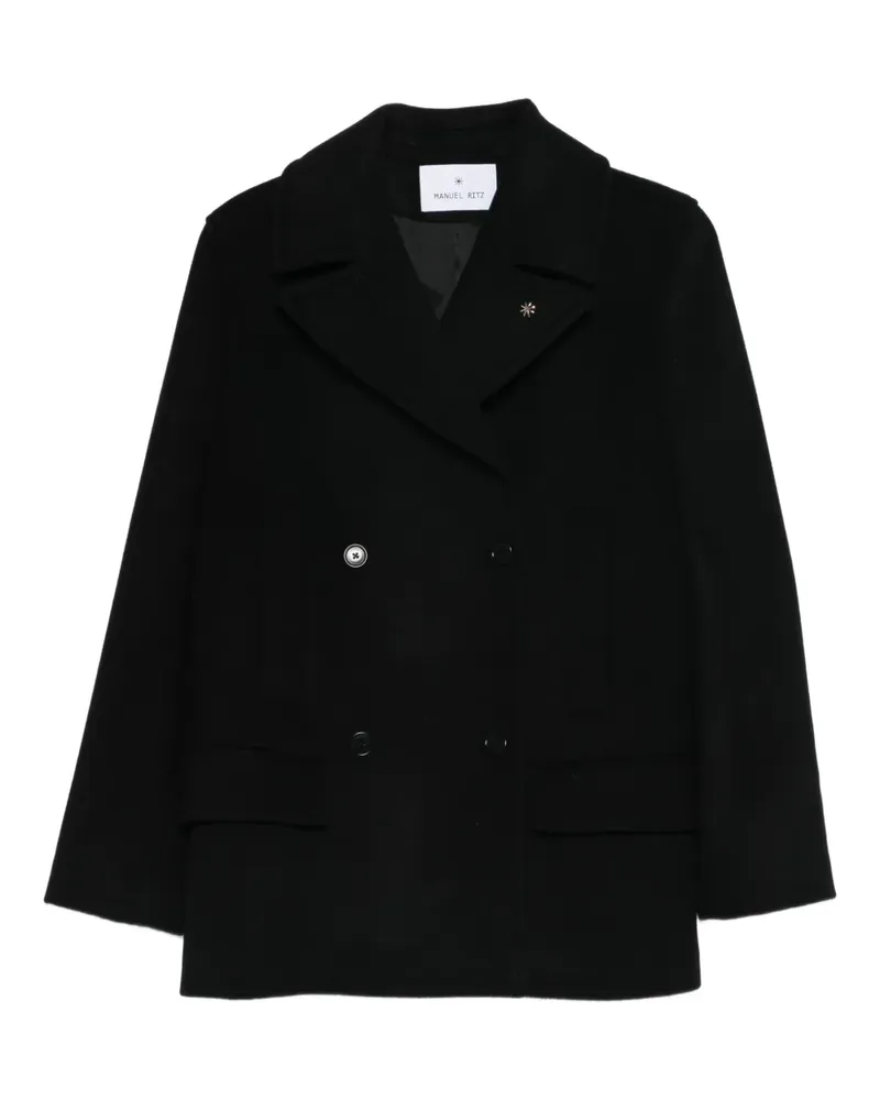 Manuel Ritz buttoned wool-blend peacoat - Schwarz Schwarz