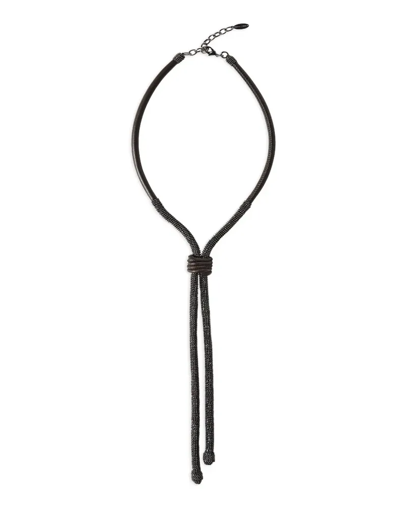 Brunello Cucinelli precious leather bolo tie - Silber Silber