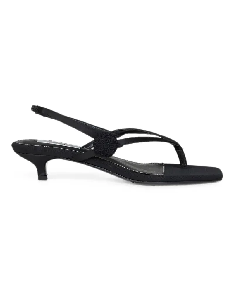 Totême crochet-appliqué thong sandals - Schwarz Schwarz