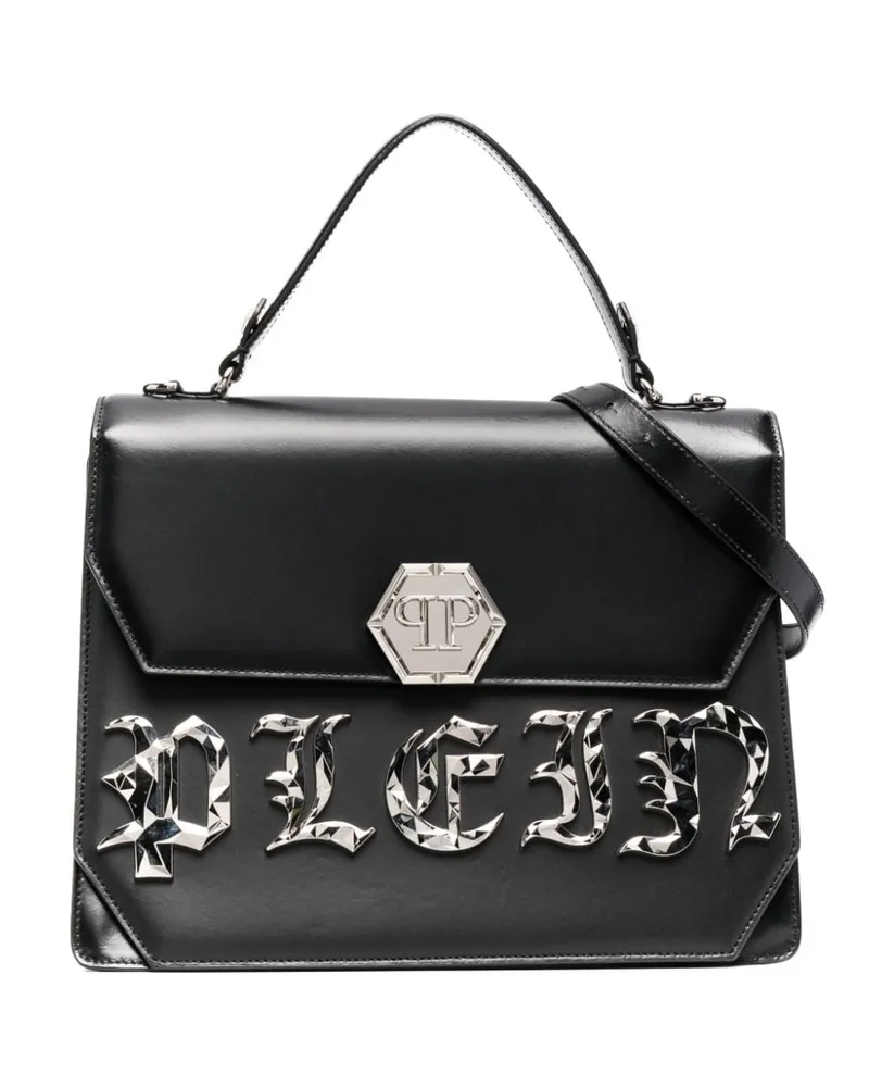 Philipp Plein Big Gothic Plein Schultertasche Schwarz