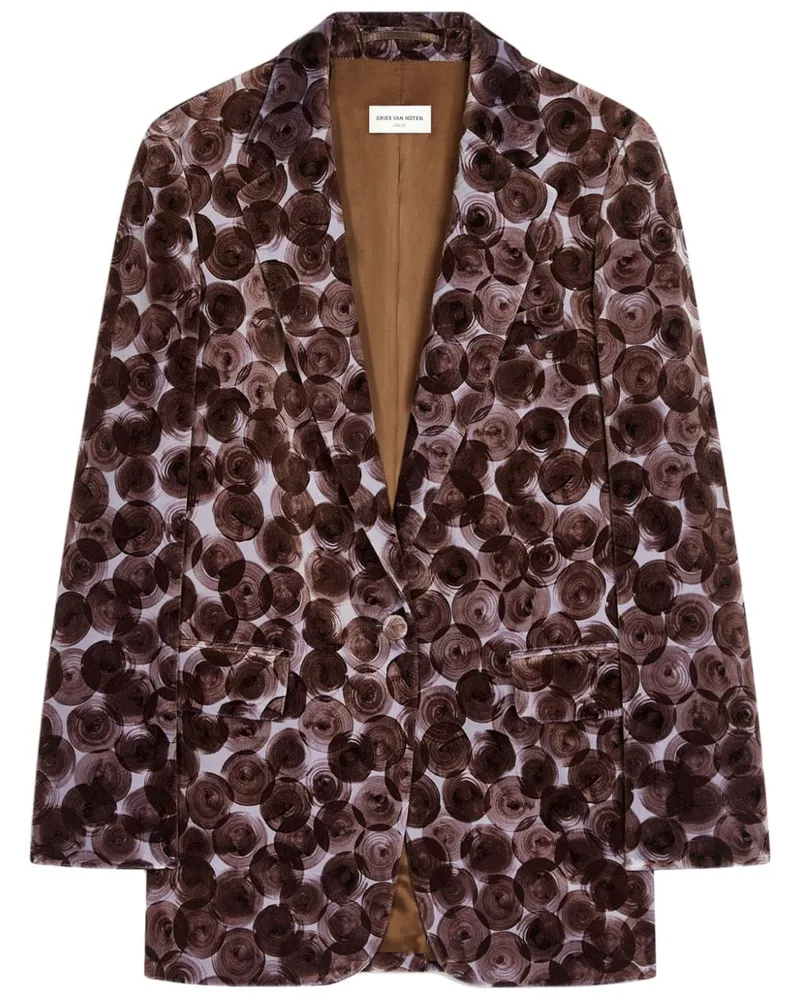 Dries van Noten Blazer mit Print Violett