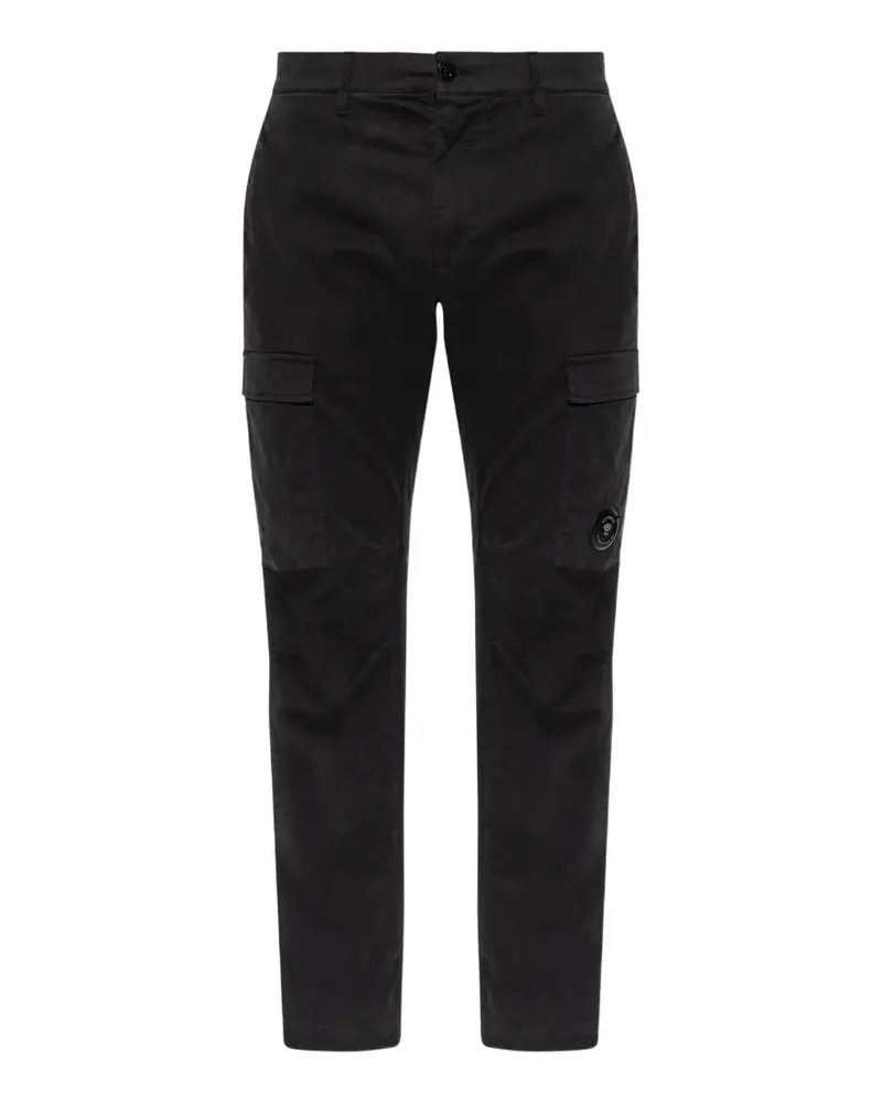 C.P. Company Cargohose mit Logo-Patch - Schwarz Schwarz