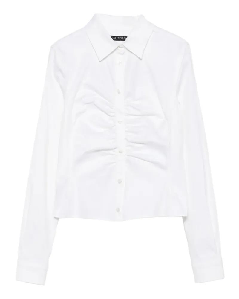 Balenciaga Gerafftes Langarmshirt - Weiß Weiß