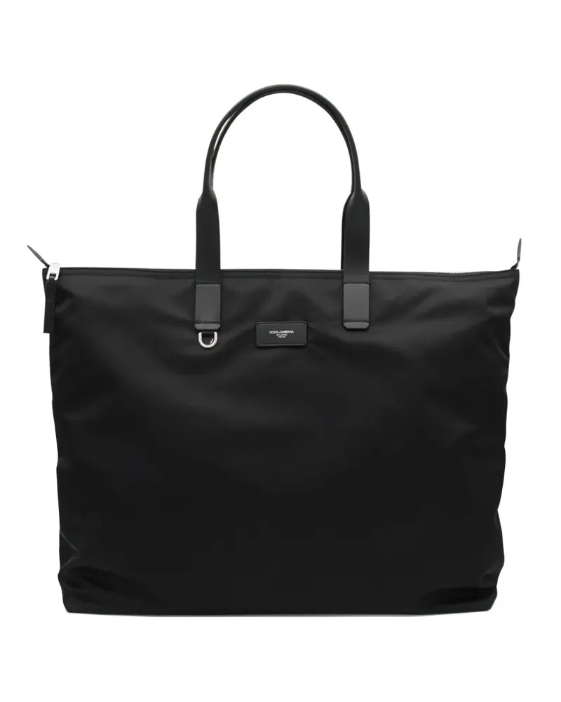 Dolce & Gabbana Tote Bag mit Lederhenkel - Schwarz Schwarz