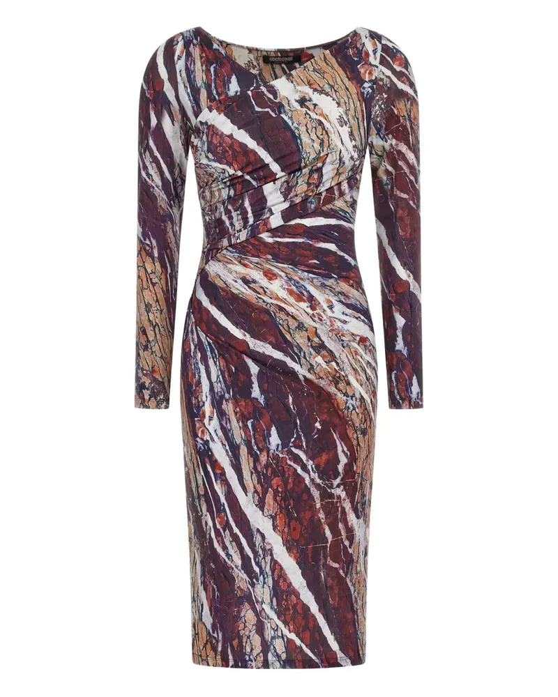 Roberto Cavalli marble-print midi dress - Violett Violett