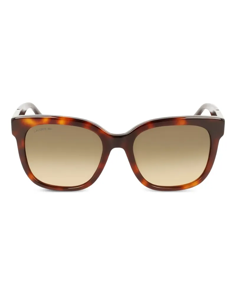 Lacoste Eckige Sonnenbrille mit Kroko-Effekt - Braun Braun