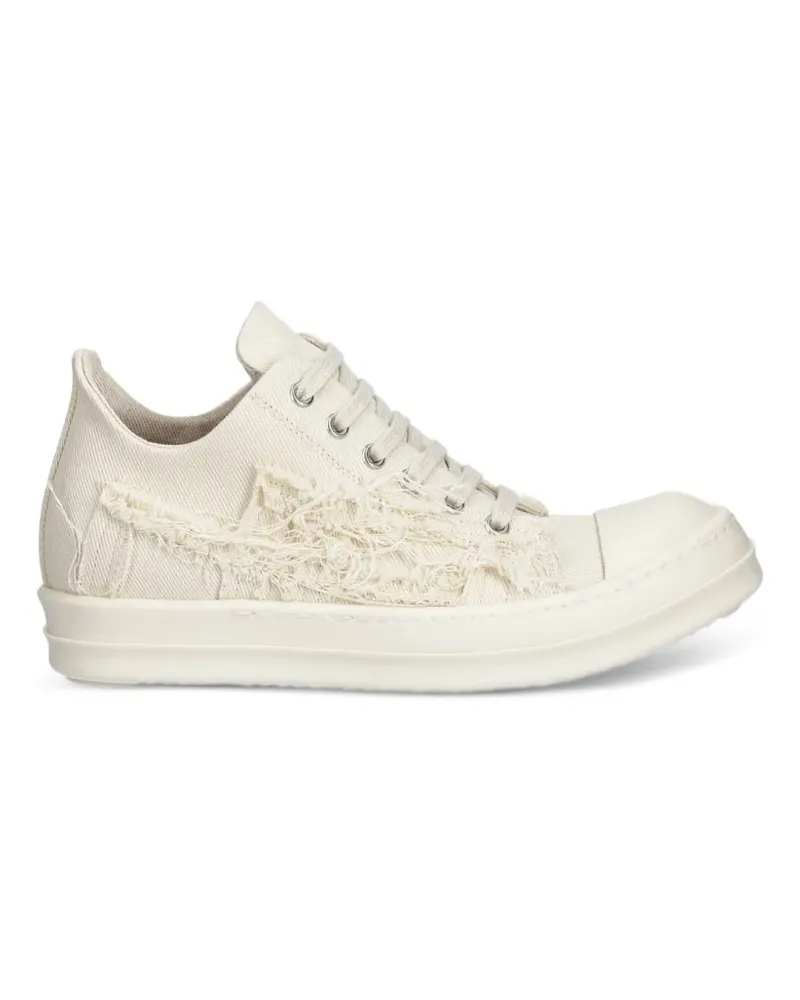 DRKSHDW by Rick Owens frayed-detail low-top sneakers - Weiß Weiß