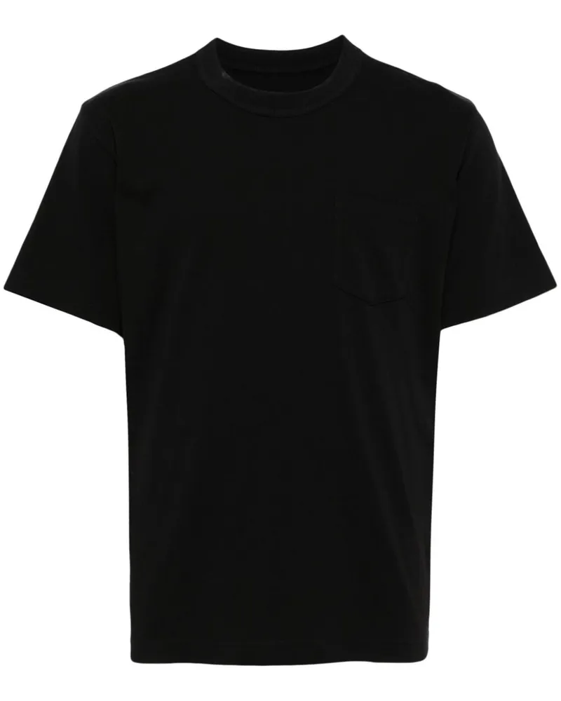 Sacai T-Shirt mit Slogan-Print Schwarz