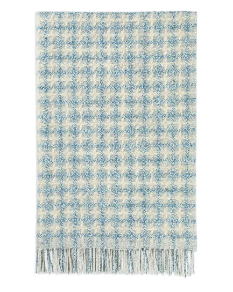 Johnstons of Elgin Karierte Fransendecke - Blau Blau