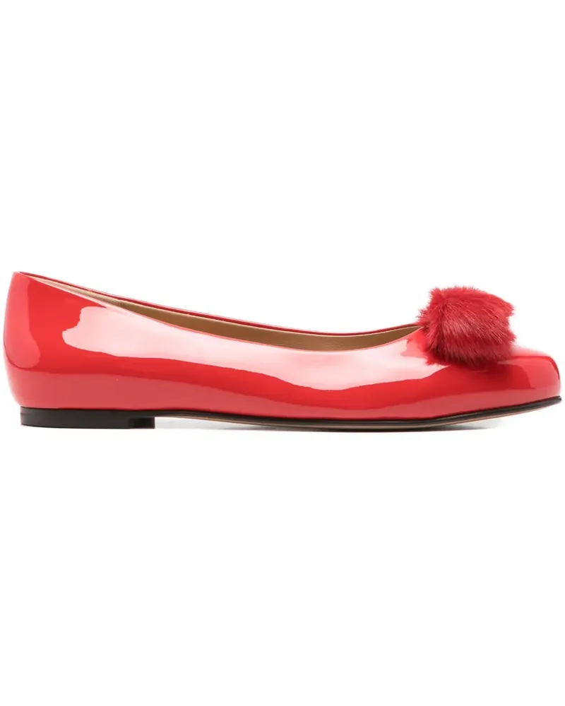 Ferragamo bow-detail ballet flats - Rot Rot