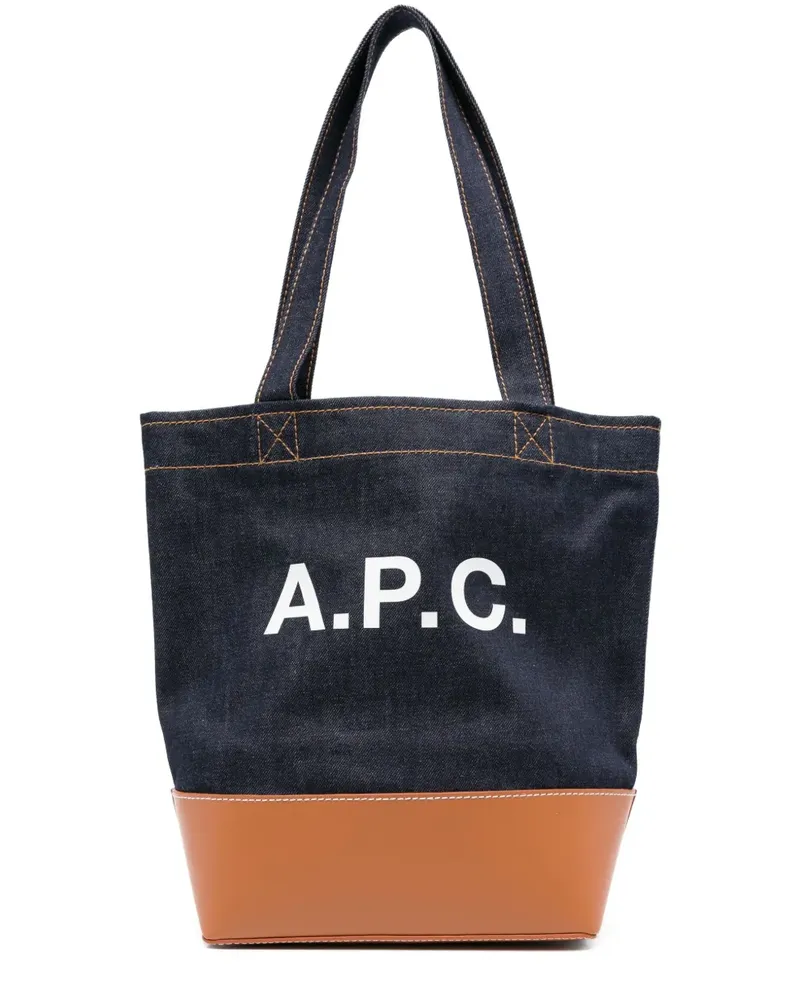 A.P.C. Jeans-Tote Bag mit Logo-Detail - Blau Blau