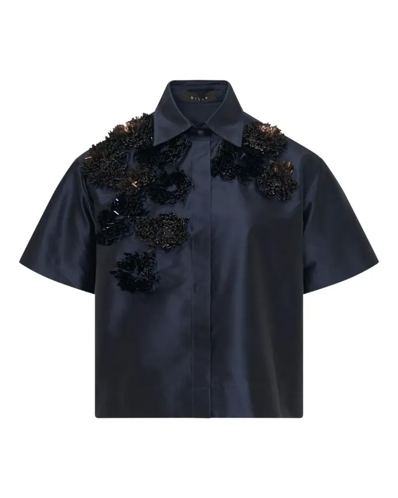 Biyan embellished taffeta shirt - Blau Blau