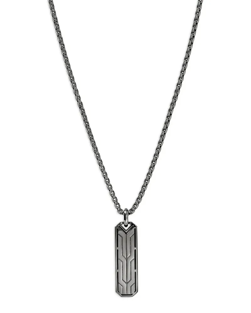 John Hardy Tag Halskette aus Sterlingsilber mit Anhänger Silber