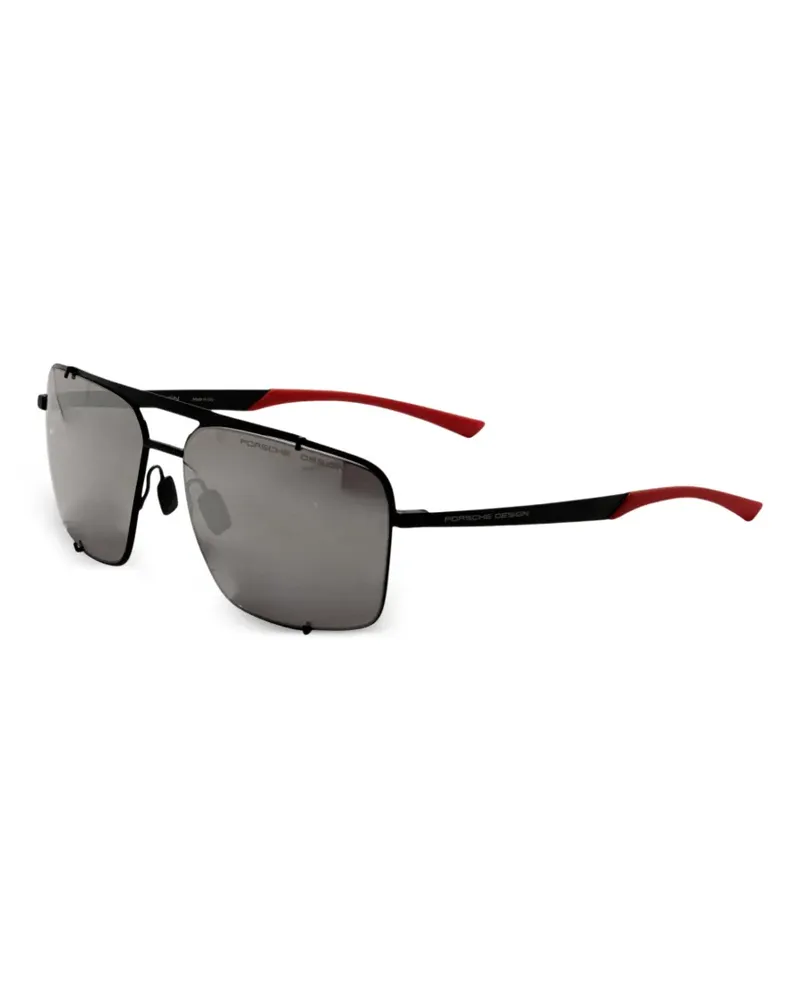 Porsche Design Sonnenbrille mit geometrischem Gestell - Schwarz Schwarz
