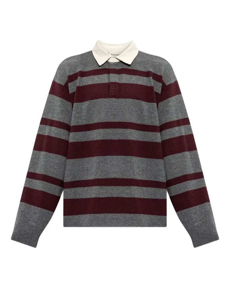 Frame Denim Rugby striped long-sleeve polo sweater - Grau Grau