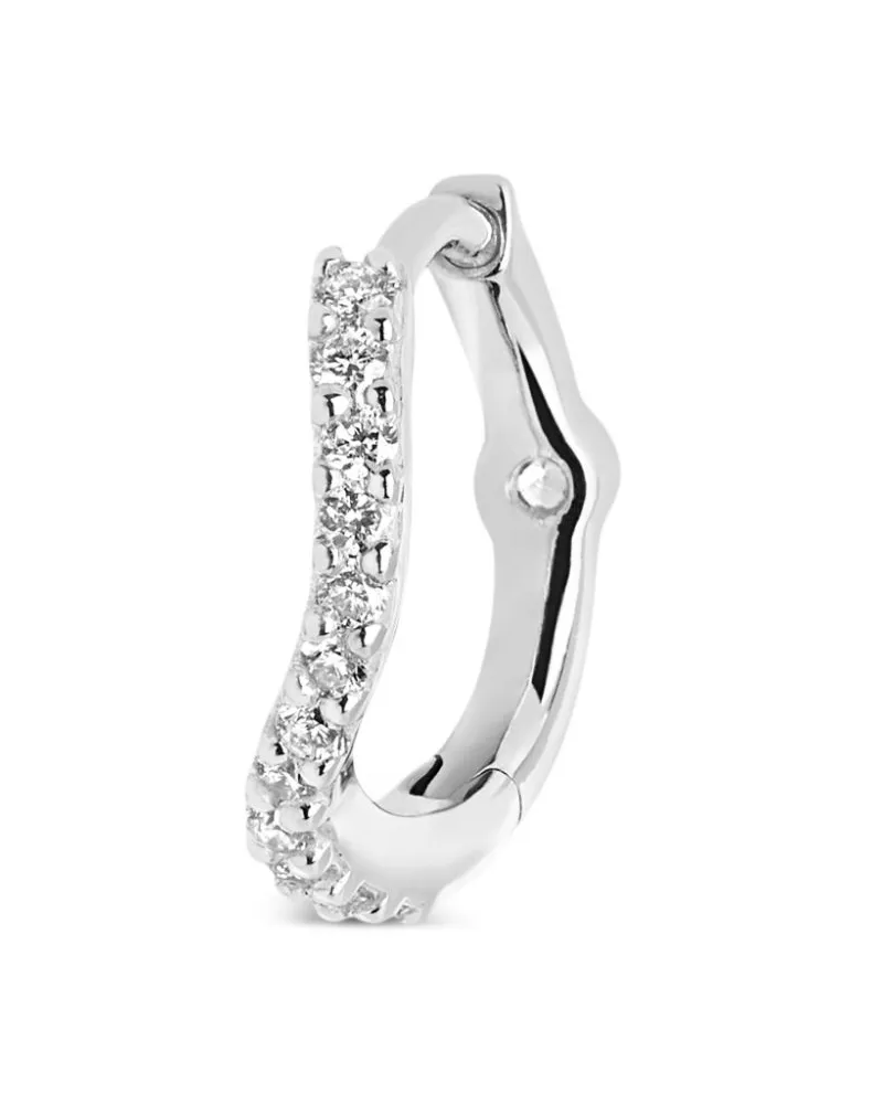 Maria Black 14kt Wave Weißgoldcreole mit Diamanten - Silber Silber