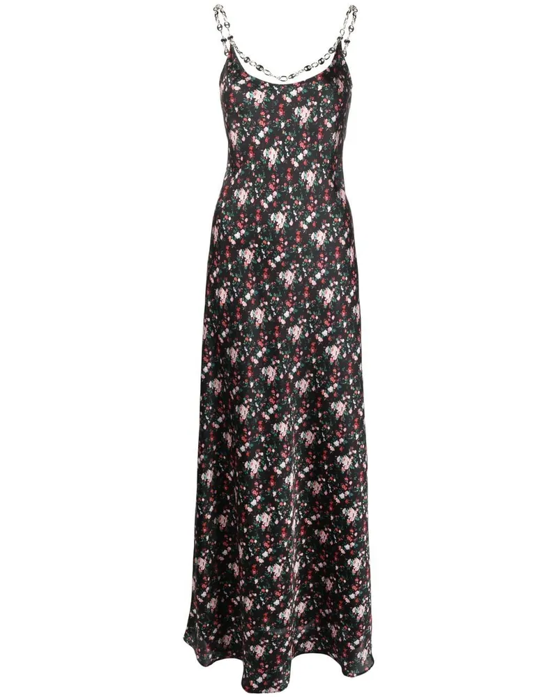 Paco Rabanne Maxikleid mit Print - Schwarz Schwarz