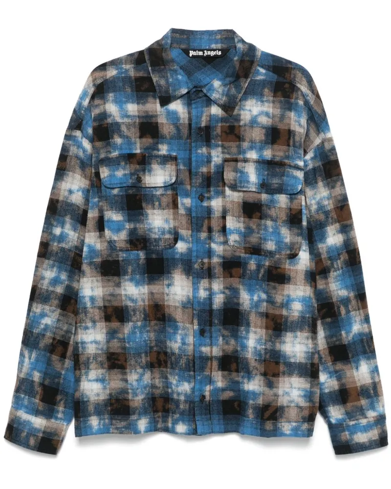 Palm Angels Hemd mit Karomuster - Blau Blau