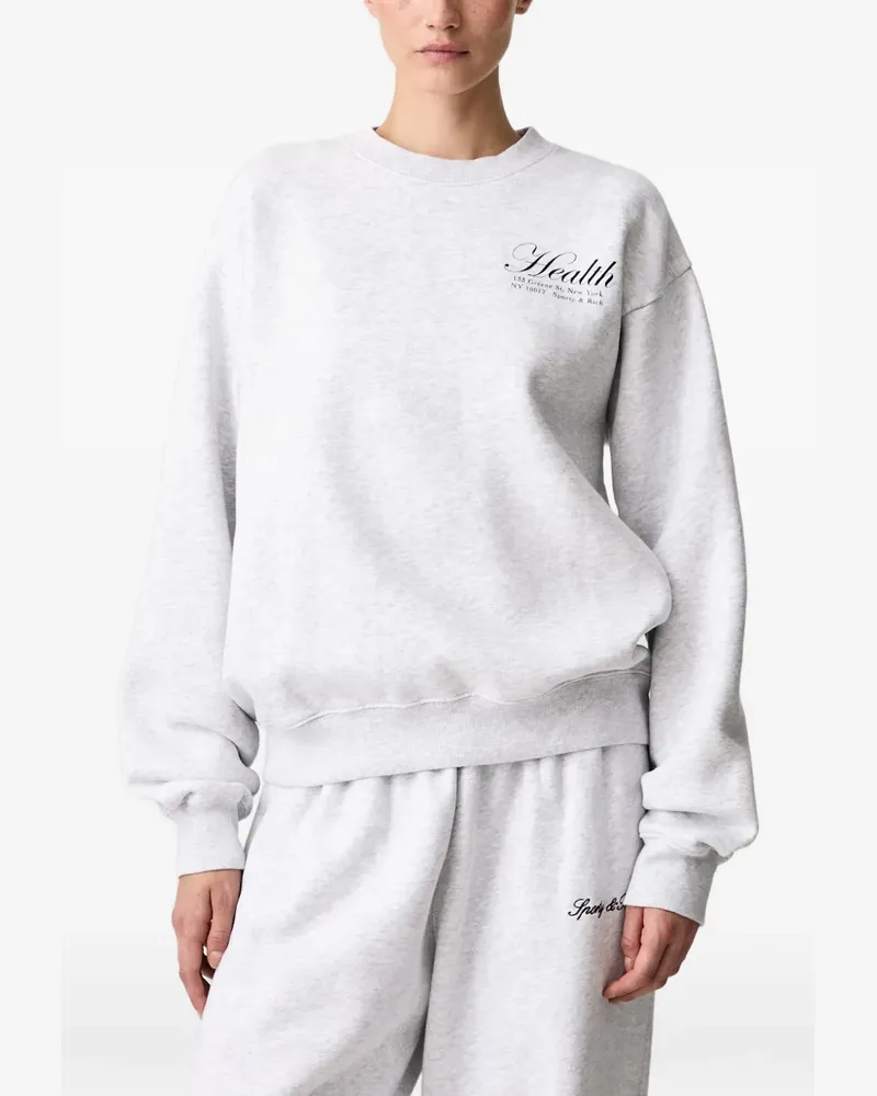 SPORTY & RICH NY Health logo-print sweatshirt - Grau Grau