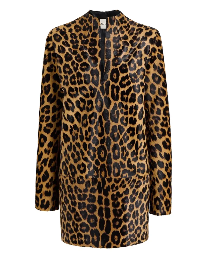 KHAITE Minikleid mit Leoparden-Print - Braun Braun