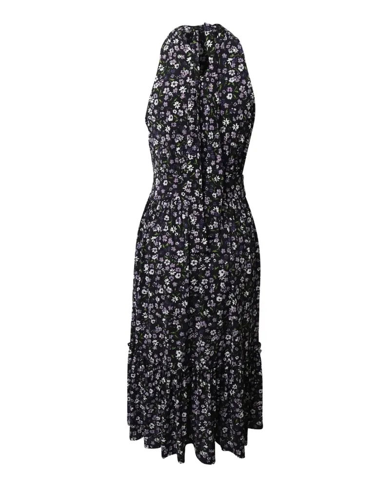 Michael Kors halterneck floral-print midi-dress - Schwarz Schwarz