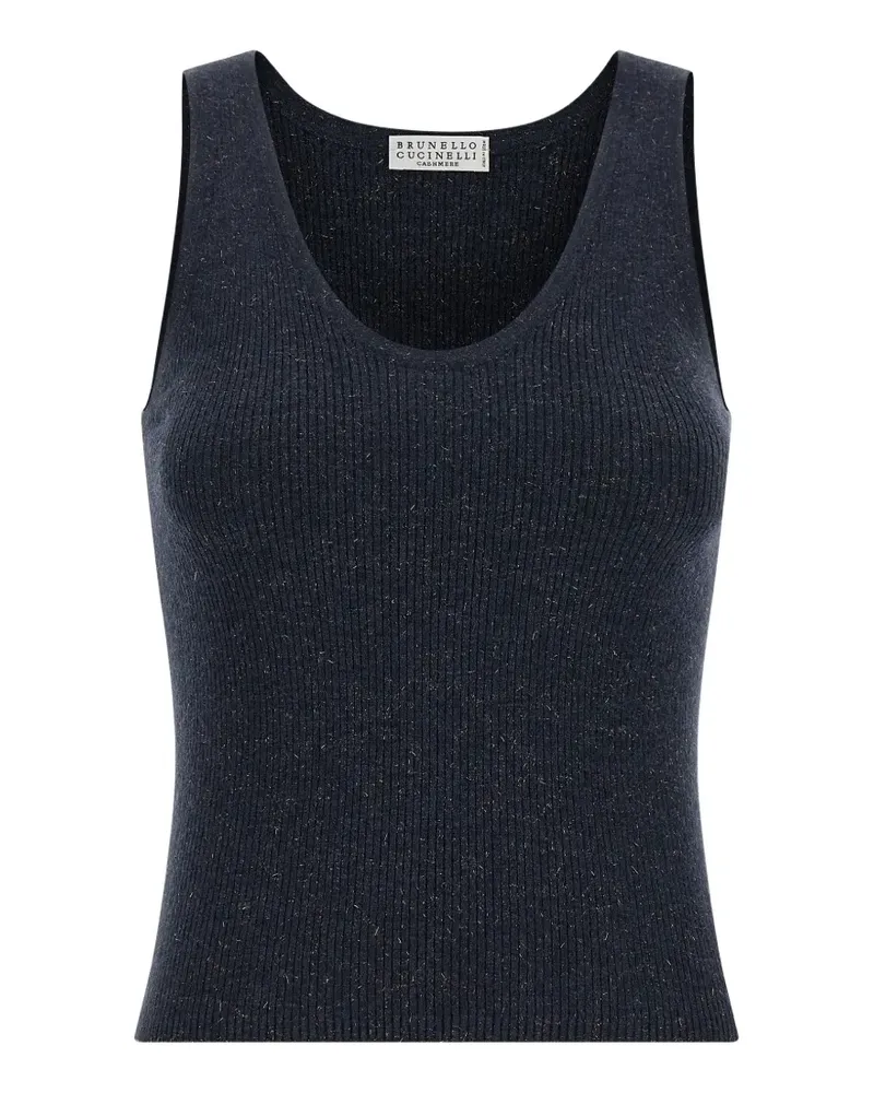 Brunello Cucinelli ribbed sparkling tank top - Blau Blau