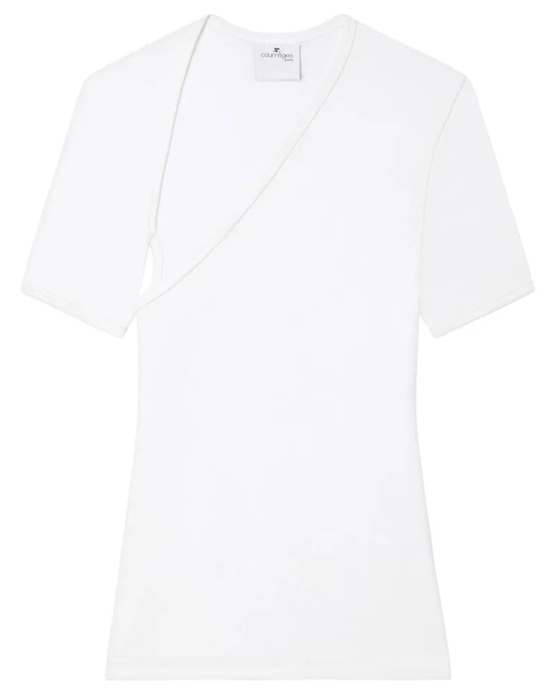 Courrèges T-Shirt mit Schlitz - Weiß Weiß