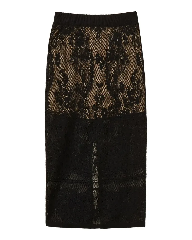 Twin-Set jacquard-knit midi skirt - Schwarz Schwarz