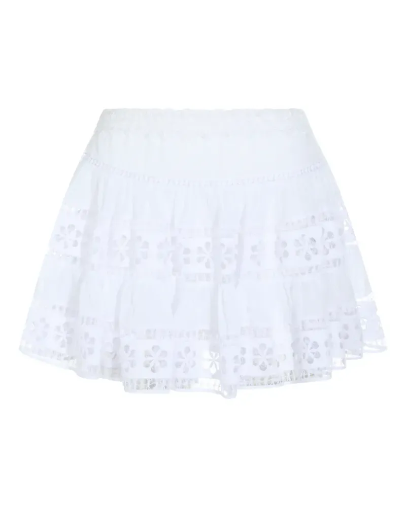 Charo Ruiz Lea floral lace mini skirt - Weiß Weiß