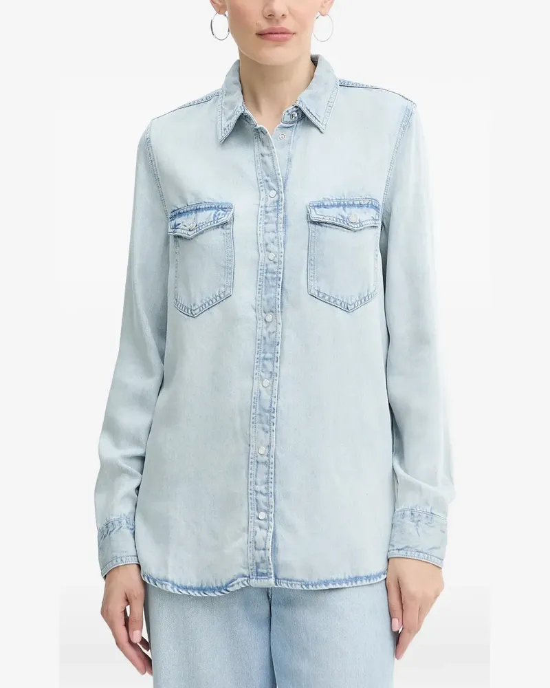 Guess Geknöpftes Oberteil mit Tasche - Blau Blau