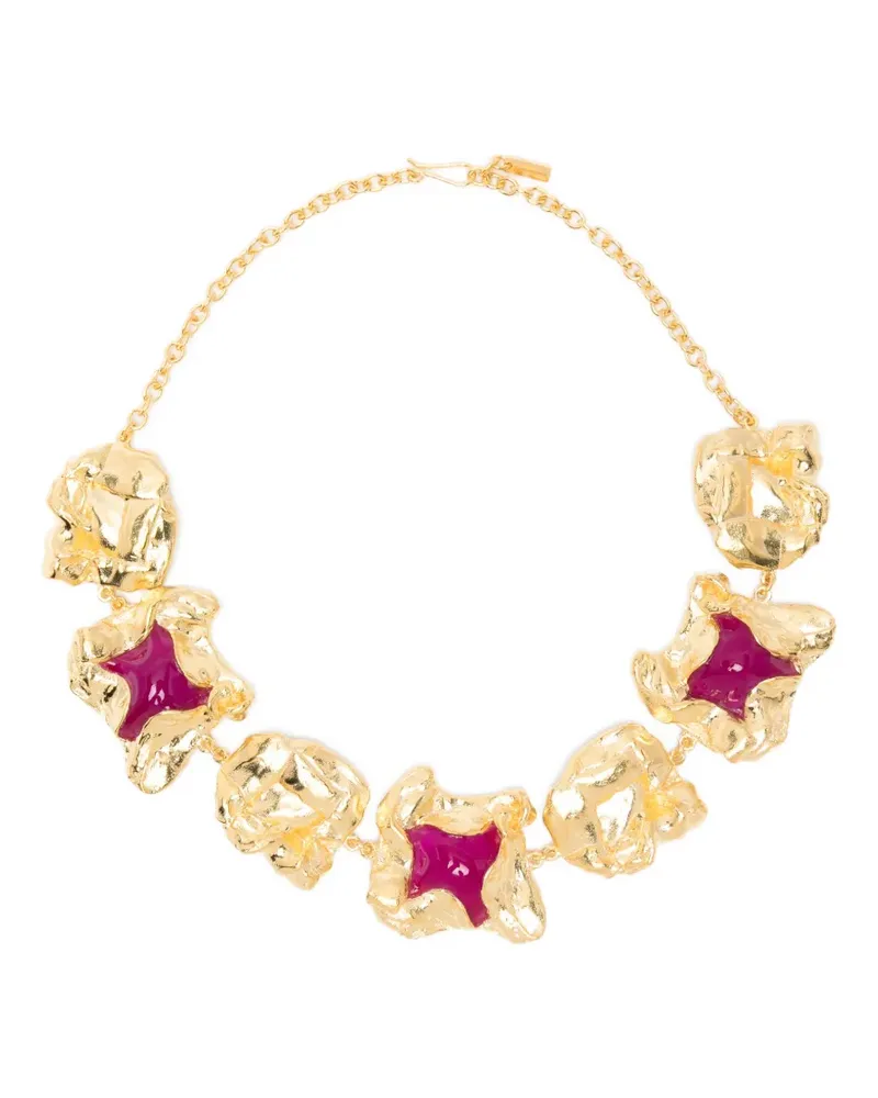 Completedworks resin-embellished hammered necklace - Gold Gold
