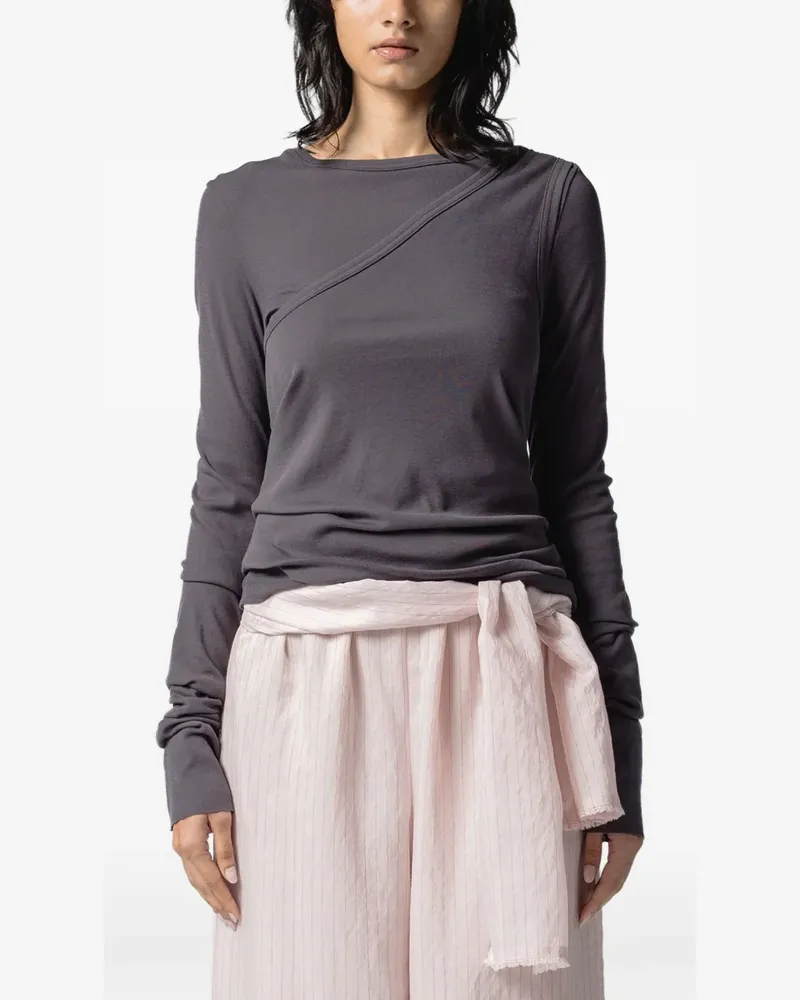 Muller of Yoshiokubo layered-effect long-sleeve T-shirt - Grau Grau