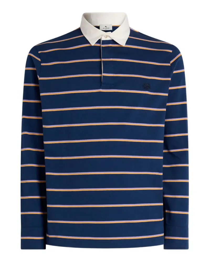 Etro Gestreiftes Poloshirt - Blau Blau