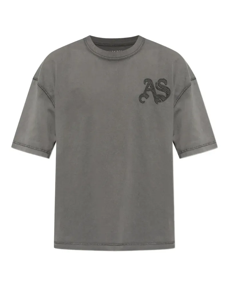 AllSaints Insignia T-Shirt mit Logo-Patch - Grau Grau