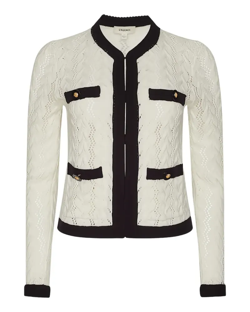 L'Agence Zephyra pointelle cardigan - Weiß Weiß