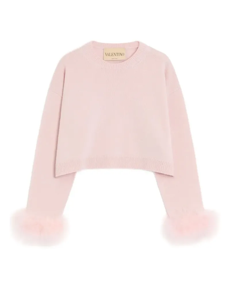 Valentino Garavani Kaschmirpullover mit Federdetail - Rosa Rosa