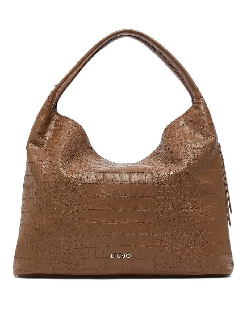 Liu Jo large crocodile-effect tote bag - Braun Braun