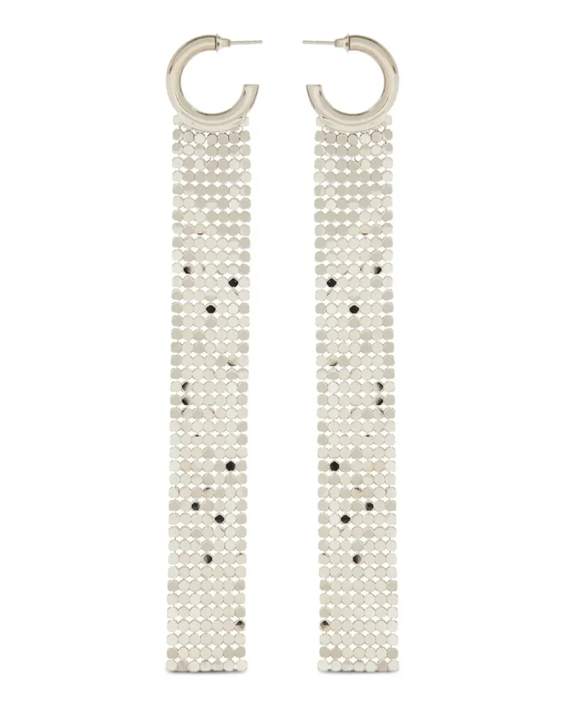 Paco Rabanne chainmail-drop hoop earrings - Silber Silber